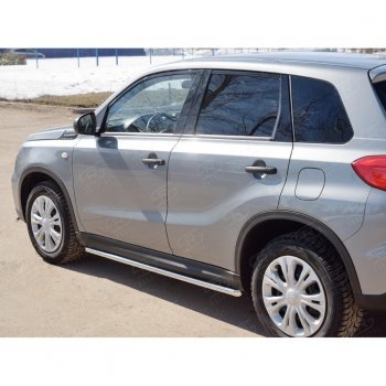 17 299 р. Защита порогов SLITKOFF из круглой трубы диаметром 42 мм v1  Suzuki Vitara  LY (2015-2025) дорестайлинг, рестайлинг  с доставкой в г. Керчь. Увеличить фотографию 2