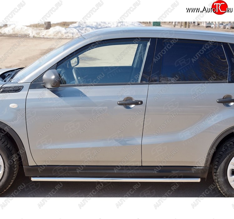 17 299 р. Защита порогов SLITKOFF из круглой трубы диаметром 42 мм v1  Suzuki Vitara  LY (2015-2025) дорестайлинг, рестайлинг  с доставкой в г. Керчь