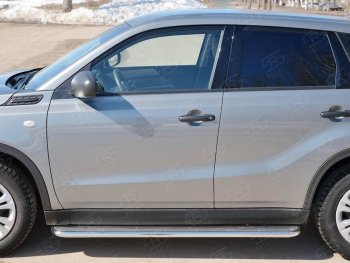 35 549 р. Широкая защита порогов с трубой диаметром 42 мм SLITKOFF v3 Suzuki Vitara LY дорестайлинг (2015-2019)  с доставкой в г. Керчь. Увеличить фотографию 2