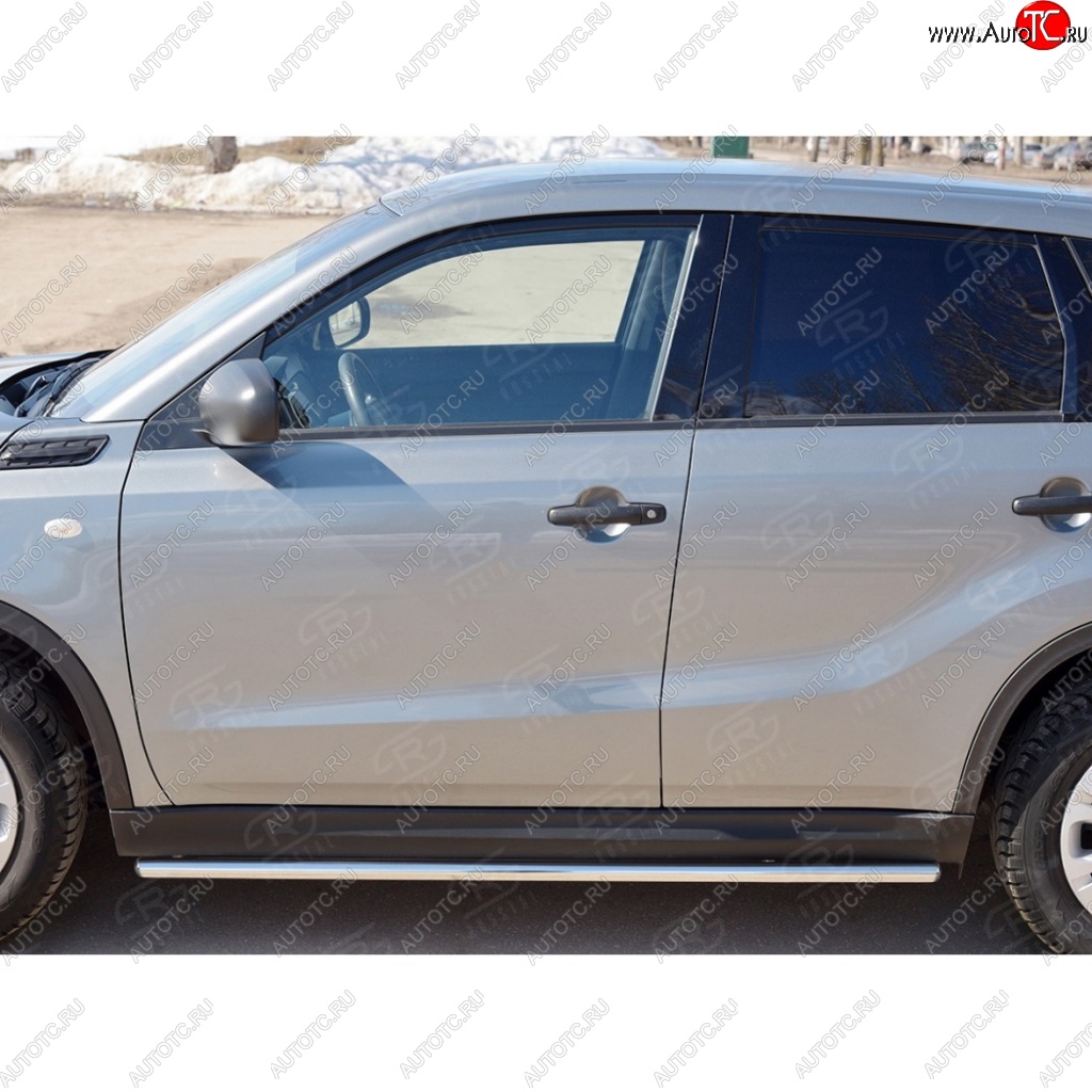 17 299 р. Защита порогов SLITKOFF из круглой трубы диаметром 42 мм v3  Suzuki Vitara  LY (2015-2025) дорестайлинг, рестайлинг  с доставкой в г. Керчь