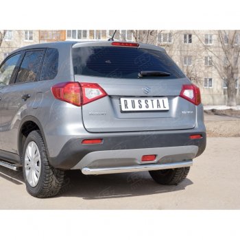 15 249 р. Одинарная защита заднего бампера из трубы диаметром 63 мм SLITKOFF  Suzuki Vitara  LY (2015-2019) дорестайлинг  с доставкой в г. Керчь. Увеличить фотографию 2