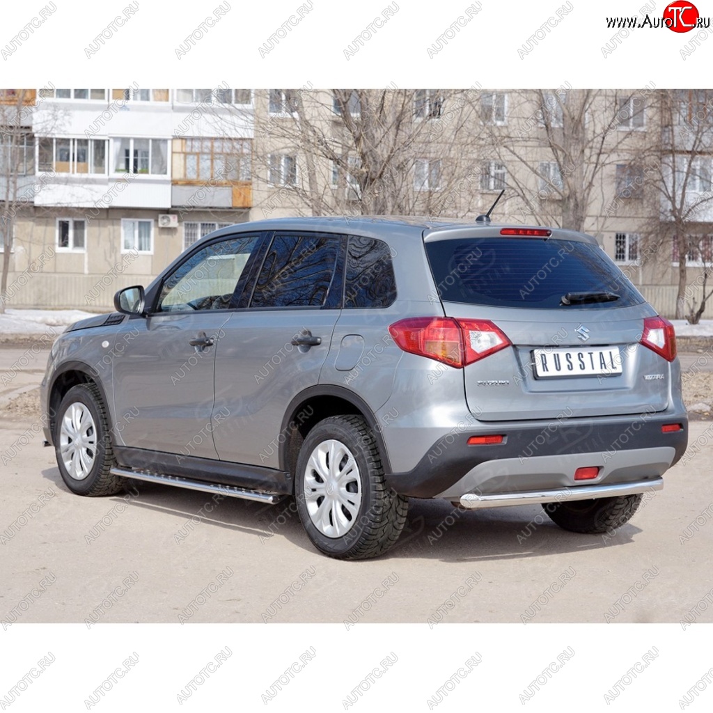 15 249 р. Одинарная защита заднего бампера из трубы диаметром 63 мм SLITKOFF  Suzuki Vitara  LY (2015-2019) дорестайлинг  с доставкой в г. Керчь