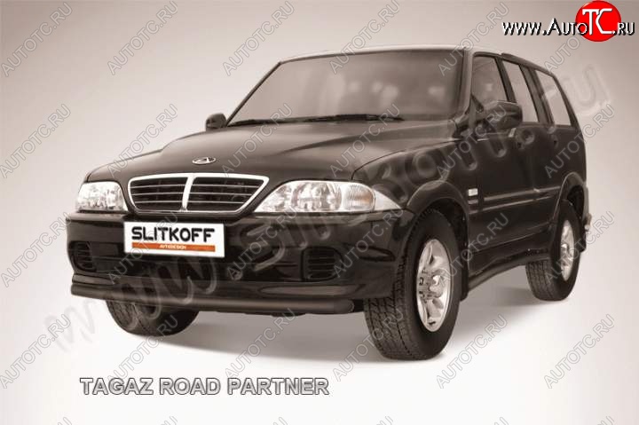 6 899 р. Защита переднего бампер Slitkoff  ТАГАЗ Road Partner (2007-2011) (Цвет: серебристый)  с доставкой в г. Керчь