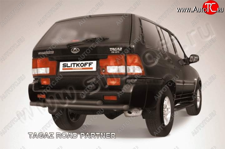 7 599 р. Защита задняя Slitkoff  ТАГАЗ Road Partner (2007-2011) (Цвет: серебристый)  с доставкой в г. Керчь
