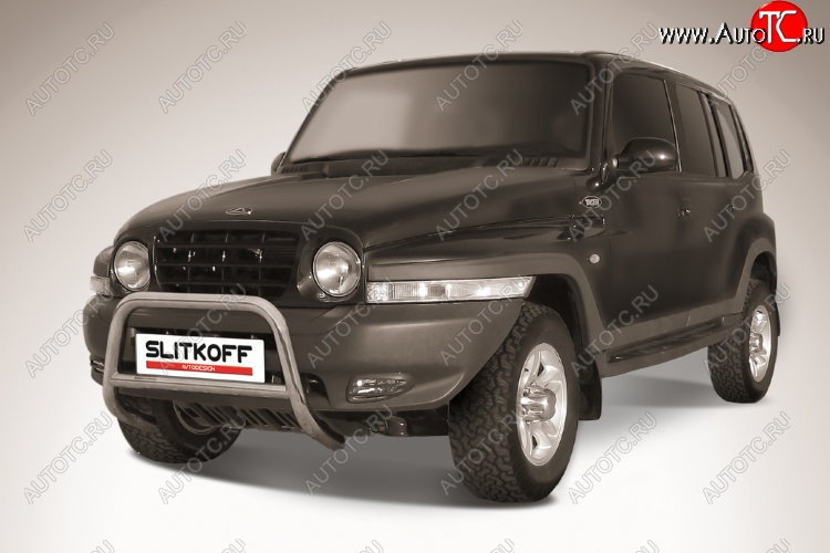 24 449 р. Защита переднего бампера Slitkoff (низкая, d57 мм)  ТАГАЗ Tager  5d (2008-2012) (Нержавейка, Полированная)  с доставкой в г. Керчь