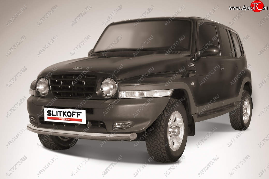 12 649 р. Защита переднего бампера Slitkoff (d76 мм)  ТАГАЗ Tager  5d (2008-2012) (Нержавейка, Полированная)  с доставкой в г. Керчь