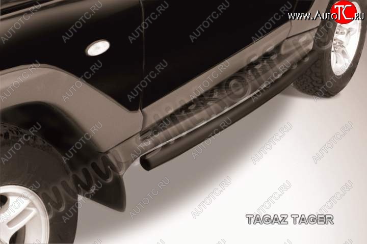 9 649 р. Защита штатного порога d57  ТАГАЗ Tager  3d (2008-2012) (Цвет: серебристый)  с доставкой в г. Керчь