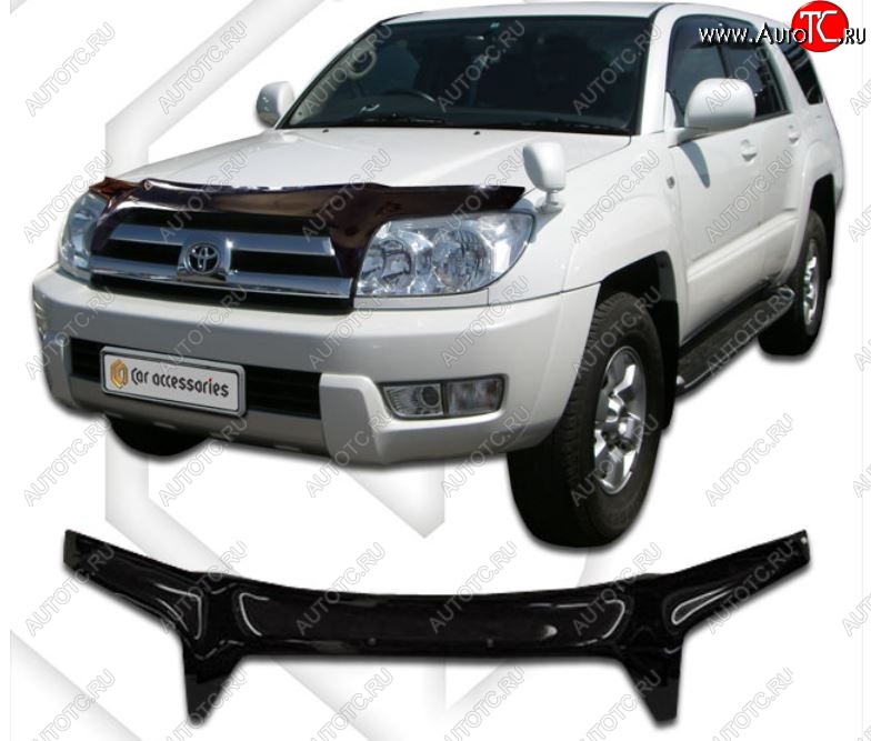 2 599 р. Дефлектор капота (N215) CA-Plastic Toyota 4Runner N210 дорестайлинг (2002-2005) (Classic черный, Без надписи)  с доставкой в г. Керчь