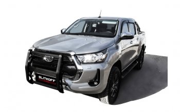 Кронштейн для противотуманных фар Slitkoff (BRUTAL) Toyota Hilux  AN120 (2017-2020) 1-ый рестайлинг (Сталь с полимерным покрытием. Цвет: черный)