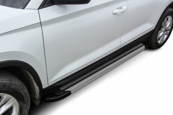 Пороги алюминиевые Slitkoff Toyota Hilux AN120 1-ый рестайлинг (2017-2020)
