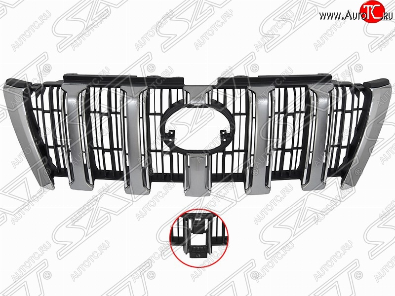 9 349 р. Решётка радиатора (под камеру) SAT Toyota Land Cruiser Prado J150 1-ый рестайлинг (2013-2017)  с доставкой в г. Керчь