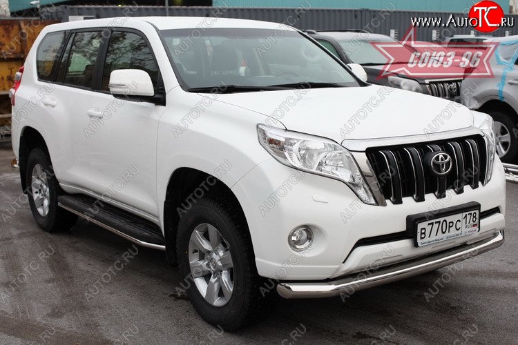 18 854 р. Защита переднего бампера одинарная Souz-96 (d76) Toyota Land Cruiser Prado J150 1-ый рестайлинг (2013-2017)  с доставкой в г. Керчь