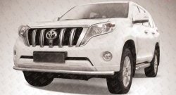 Одинарная защита переднего бампера из трубы диаметром 57 мм Slitkoff Toyota Land Cruiser Prado  J150 (2013-2017) 1-ый рестайлинг