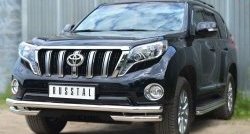 23 999 р. Защита переднего бампера (Ø63 мм с углами, нержавейка) SLITKOFF  Toyota Land Cruiser Prado  J150 (2013-2017) 1-ый рестайлинг  с доставкой в г. Керчь. Увеличить фотографию 4