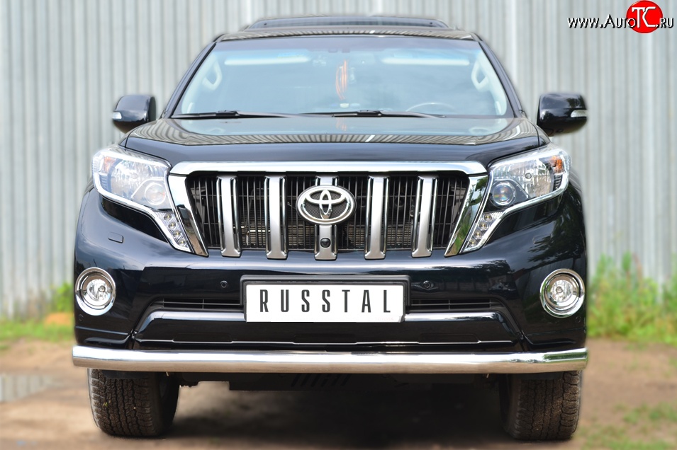18 999 р. Одинарная защита переднего бампера диаметром 76 мм SLITKOFF  Toyota Land Cruiser Prado  J150 (2013-2017) 1-ый рестайлинг  с доставкой в г. Керчь