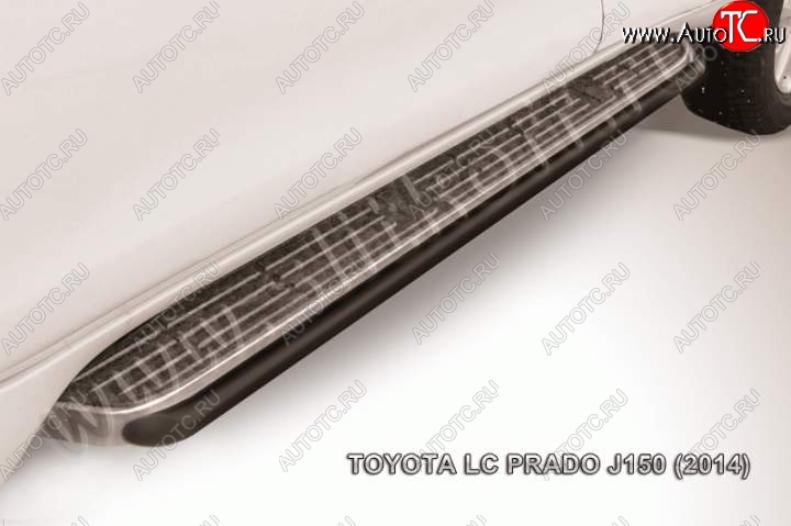 9 349 р. Защита штатного порога d42 Slitkoff  Toyota Land Cruiser Prado  J150 (2013-2017) 1-ый рестайлинг (Цвет: серебристый)  с доставкой в г. Керчь