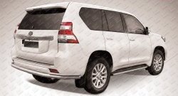 Двойная защита заднего бампера из трёх труб диаметром 76 и 42 мм Slitkoff Toyota Land Cruiser Prado  J150 (2013-2017) 1-ый рестайлинг