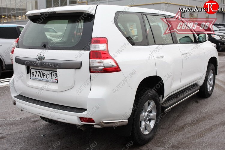 23 309 р. Защита заднего бампера из боковых уголков Souz-96 (d75х42) Toyota Land Cruiser Prado J150 1-ый рестайлинг (2013-2017)  с доставкой в г. Керчь
