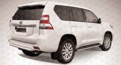 Защита заднего бампера из короткой трубы диаметром 57 мм Slitkoff Toyota Land Cruiser Prado  J150 (2013-2017) 1-ый рестайлинг