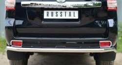 Одинарная защита заднего бампера из трубы диаметром 63 мм SLITKOFF Toyota Land Cruiser Prado  J150 (2013-2017) 1-ый рестайлинг