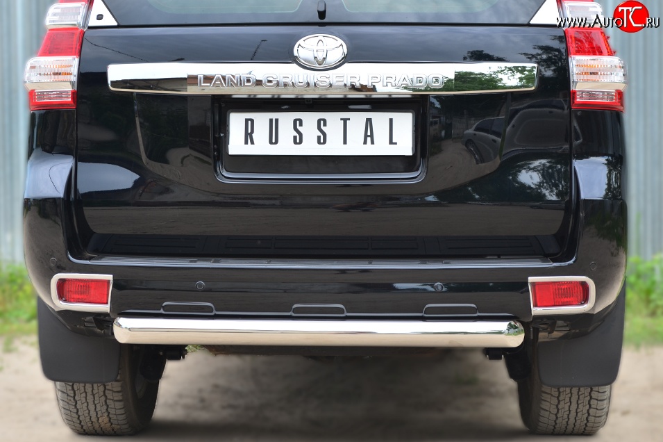 16 649 р. Защита заднего бампера (Ø76 мм, нержавейка) SLITKOFF  Toyota Land Cruiser Prado  J150 (2013-2017) 1-ый рестайлинг  с доставкой в г. Керчь