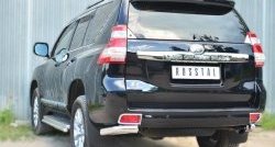 10 349 р. Защита заднего бампера (Ø76 мм уголки, нержавейка) SLITKOFF  Toyota Land Cruiser Prado  J150 (2013-2017) 1-ый рестайлинг  с доставкой в г. Керчь. Увеличить фотографию 4