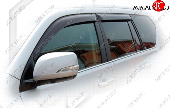2 299 р. Дефлектора окон CA-Plastiс Toyota Land Cruiser Prado J150 1-ый рестайлинг (2013-2017) (Classic полупрозрачный, Без хром.молдинга, Крепление только на скотч)  с доставкой в г. Керчь
