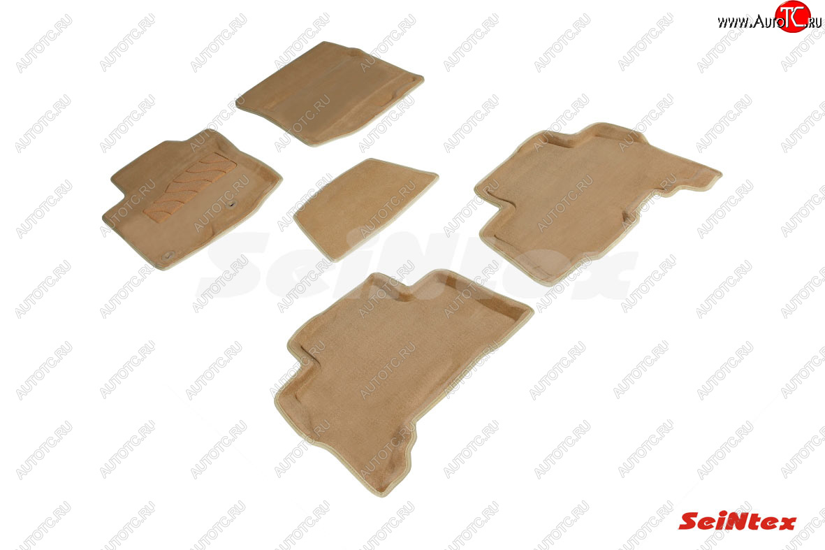 7 999 р. Текстильные 3D коврики в салон SEINTEX с подл  Toyota Land Cruiser Prado  J150 (2013-2020) 1-ый рестайлинг, 2-ой рестайлинг (бежевые)  с доставкой в г. Керчь