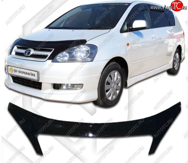 2 399 р. Дефлектор капота CA-Plastiс exclusive Toyota Picnic XM20 дорестайлинг (2001-2003) (Classic черный, Без надписи)  с доставкой в г. Керчь