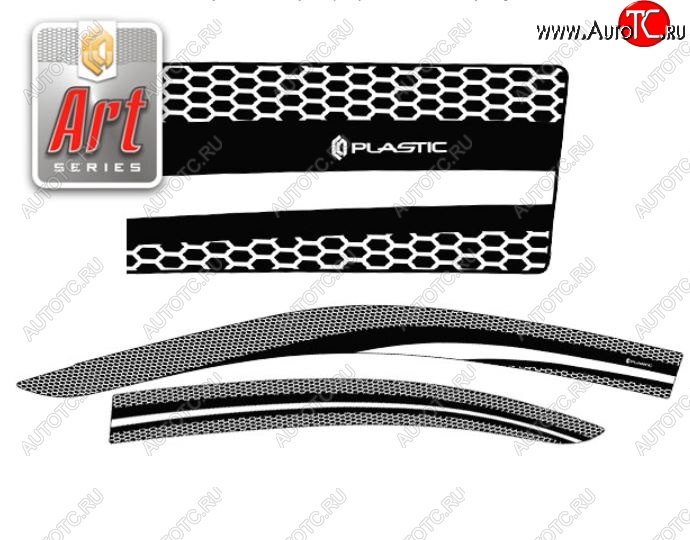 2 199 р. Дефлектора окон CA-Plastic  Toyota Allion  T240 (2001-2007) седан дорестайлинг, седан рестайлинг (Серия Art черная, Без хром.молдинга)  с доставкой в г. Керчь