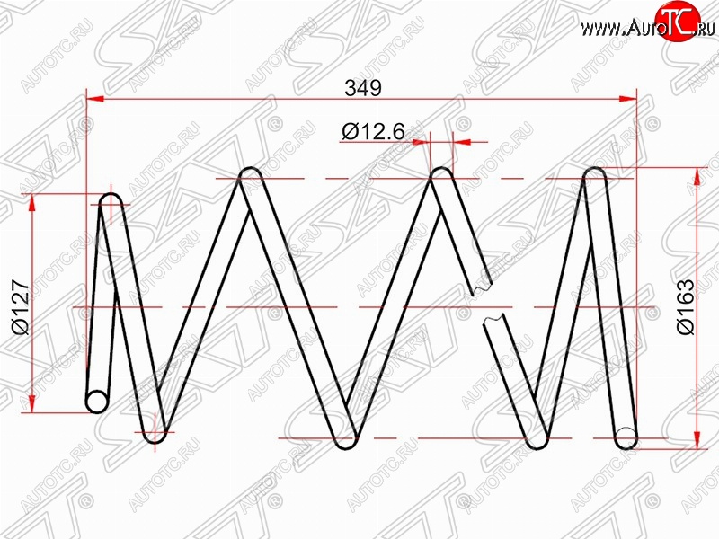 2 769 р. Комплект передних пружин (2 шт.) 2WD/4WD SAT  Toyota Allion  T240 - Premio  T240  с доставкой в г. Керчь
