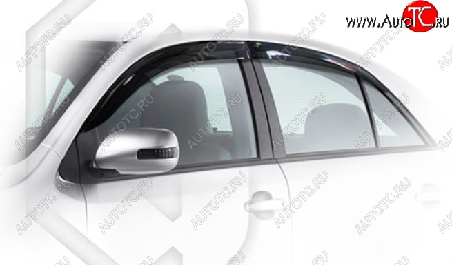 2 079 р. Дефлектора окон CA-Plastic Toyota Allion T260 седан дорестайлинг (2007-2010) (Classic полупрозрачный, Без хром.молдинга, Крепление только на скотч)  с доставкой в г. Керчь