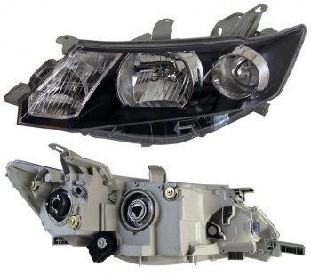 Левая фара SAT (чёрная) Toyota Allion  T260 (2007-2016) седан дорестайлинг, седан 1-ый рестайлинг