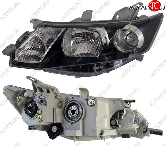 6 299 р. Левая фара SAT (чёрная)  Toyota Allion  T260 (2007-2016) седан дорестайлинг, седан 1-ый рестайлинг  с доставкой в г. Керчь