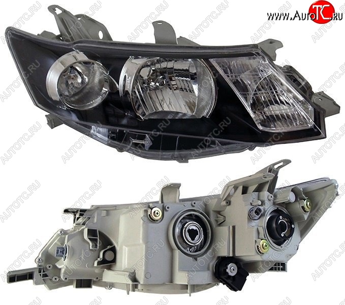 6 299 р. Правая фара SAT (чёрная)  Toyota Allion  T260 (2007-2010) седан дорестайлинг  с доставкой в г. Керчь