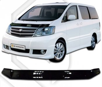2 199 р. Дефлектор капота CA-Plastic Toyota Alphard H10 рестайлинг (2005-2008) (серия Classic черный, Без надписи)  с доставкой в г. Керчь. Увеличить фотографию 2