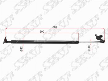 Левый упор крышки багажника (газовый) SAT Toyota Alphard  H10 (2002-2008) дорестайлинг, рестайлинг