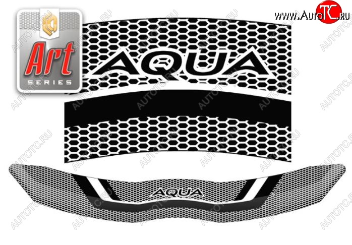 2 079 р. Дефлектор капота CA-Plastiс  Toyota Aqua  P10 (2011-2017) дорестайлинг, 1-ый рестайлинг (Серия Art черная)  с доставкой в г. Керчь