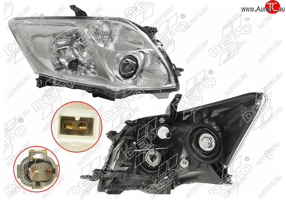 13 199 р. Правая фара (под электрокорректор, Евросвет) DEPO  Toyota Auris  E150 (2006-2010) хэтчбэк 5 дв. дорестайлинг  с доставкой в г. Керчь
