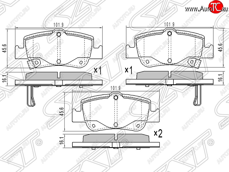 759 р. Колодки тормозные SAT (задние)  Toyota Auris ( E150,  E180) - Corolla  E180  с доставкой в г. Керчь