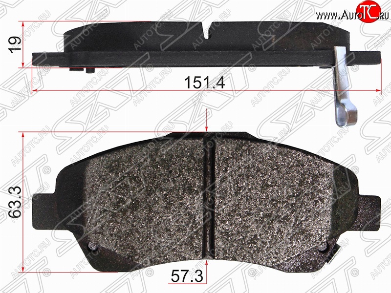 1 299 р. Колодки тормозные (передние) SAT  Toyota Avensis ( T220 седан,  T250 седан,  T250 универсал) (1997-2008) дорестайлинг, рестайлинг  с доставкой в г. Керчь