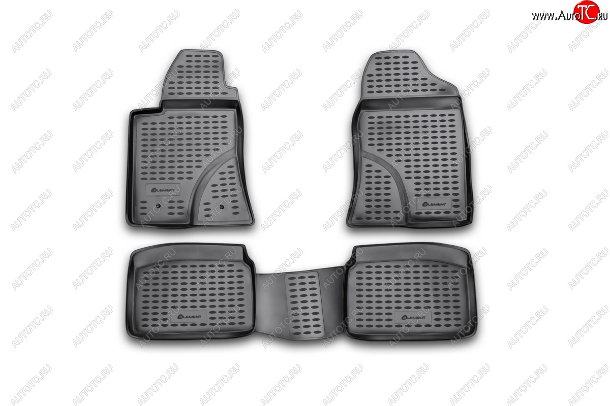 2 589 р. Коврики в салон Element 4 шт. (полиуретан) Toyota Avensis T250 седан дорестайлинг (2003-2006) (Черные)  с доставкой в г. Керчь