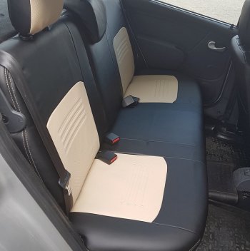 9 449 р. Чехлы для сидений Lord Autofashion Турин (экокожа) Toyota Avensis T250 седан дорестайлинг (2003-2006) (Чёрный, вставка бежевая)  с доставкой в г. Керчь. Увеличить фотографию 4