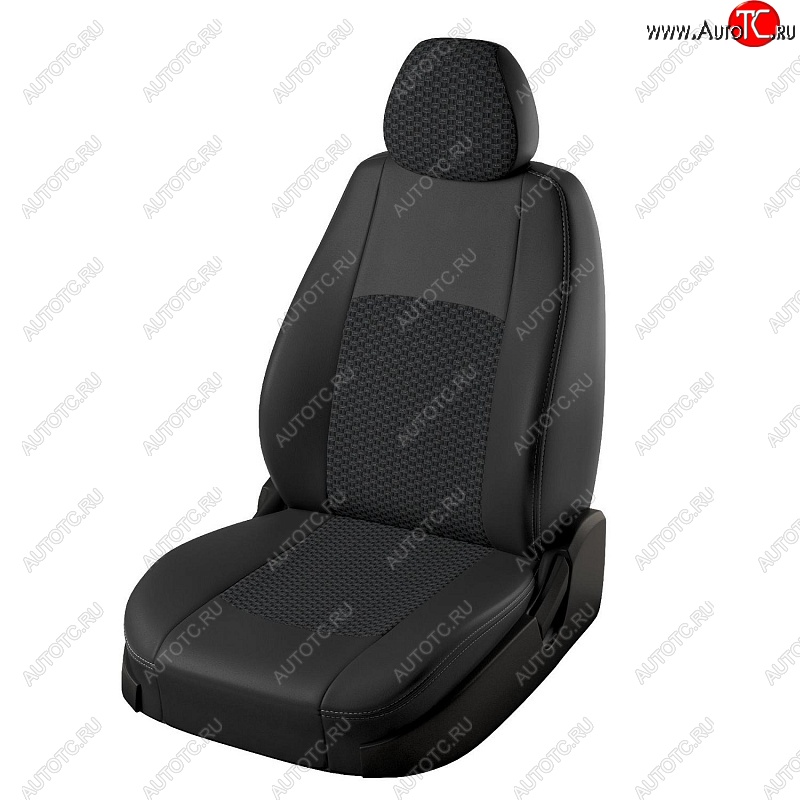 7 199 р. Чехлы для сидений Lord Autofashion Турин (экокожа, жаккард) Toyota Avensis T250 седан дорестайлинг (2003-2006) (Чёрный, вставка жаккард Вега)  с доставкой в г. Керчь