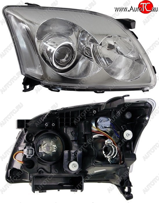6 449 р. Правая фара SAT Toyota Avensis T250 универсал дорестайлинг (2003-2006)  с доставкой в г. Керчь