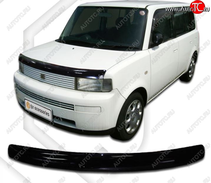 2 699 р. Дефлектор капота CA-Plastic Toyota bB 1 (2000-2005) (Classic черный, Без надписи)  с доставкой в г. Керчь