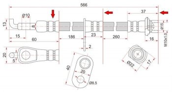 Тормозной шланг SAT (левый/правый) Toyota bB 1 (2000-2005)