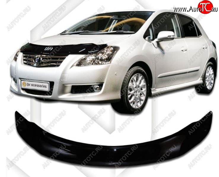 2 199 р. Дефлектор капота CA-Plastic Toyota Blade хэтчбек (2006-2012) (Classic черный, Без надписи)  с доставкой в г. Керчь