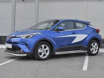 15 399 р. Защита переднего бампера (Ø63 мм, нержавейка) SLITKOFF Toyota C-HR NGX10, ZGX10 дорестайлинг (2016-2019)  с доставкой в г. Керчь. Увеличить фотографию 2