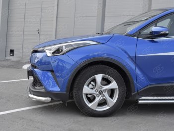 15 399 р. Защита переднего бампера (Ø63 мм, нержавейка) SLITKOFF Toyota C-HR NGX10, ZGX10 дорестайлинг (2016-2019)  с доставкой в г. Керчь. Увеличить фотографию 3